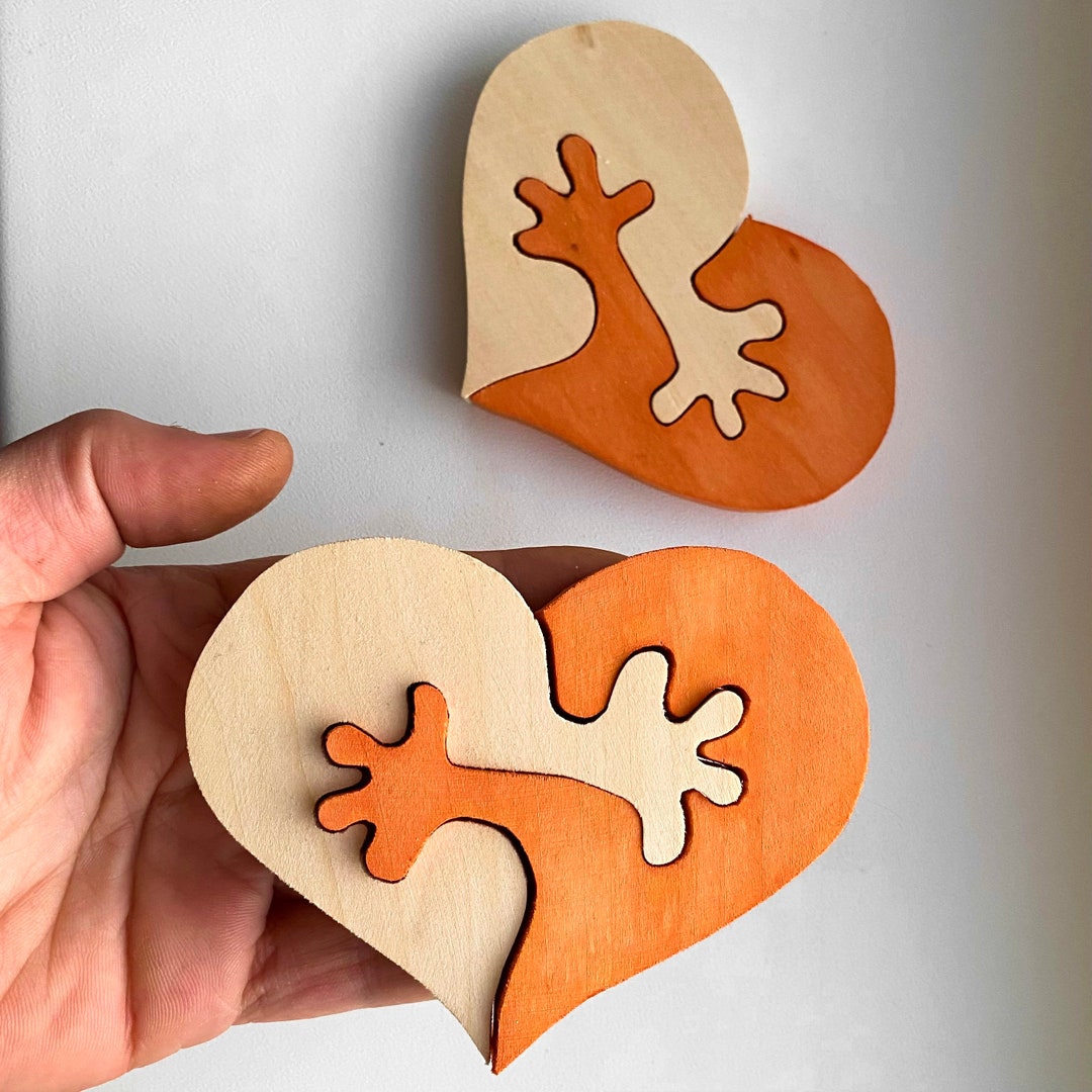 Wood Heart Ornament Puzzle Heart Wooden Hearts for Crafts Etsy