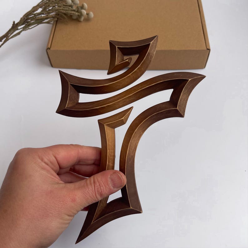 Croix murale en bois unique, croix pour idée cadeau église, croix de prière, crucifix décoration murale, croix murale chrétienne, croix moderne image 13