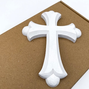 Wooden Modern Crucifix, Carved Cross, Handmade Wall Cross, Hanging Cross Decor, Large and Small Wooden Crosses