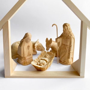 Wooden Carved Nativity Set, Christmas Nativity, Nativity Figurines, Wood Nativity Scene, Small Nativity, Nativity Set for Kids
