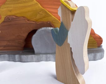 Crèche De Pâques En Bois – Tombeau Vide, Scène De Résurrection, Décor Festif 20x3,5 Cm - 2