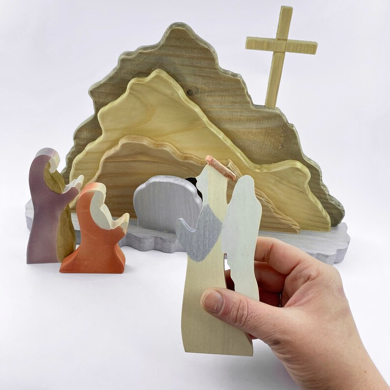 Wood Easter Set Nativity Wood Decor Nativity Scene Modern Etsy