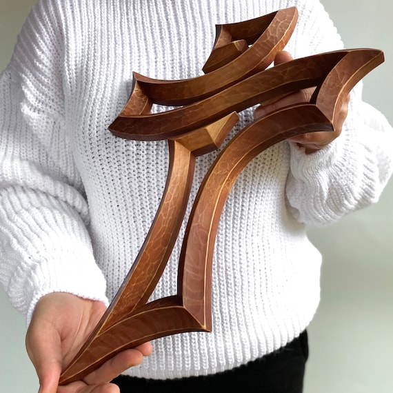 Unique Wooden Wall Cross, Cross for Church Gift Ideas, Prayer Cross, Crucifix Wall Decor, Christian Wall Cross, Modern Cross
