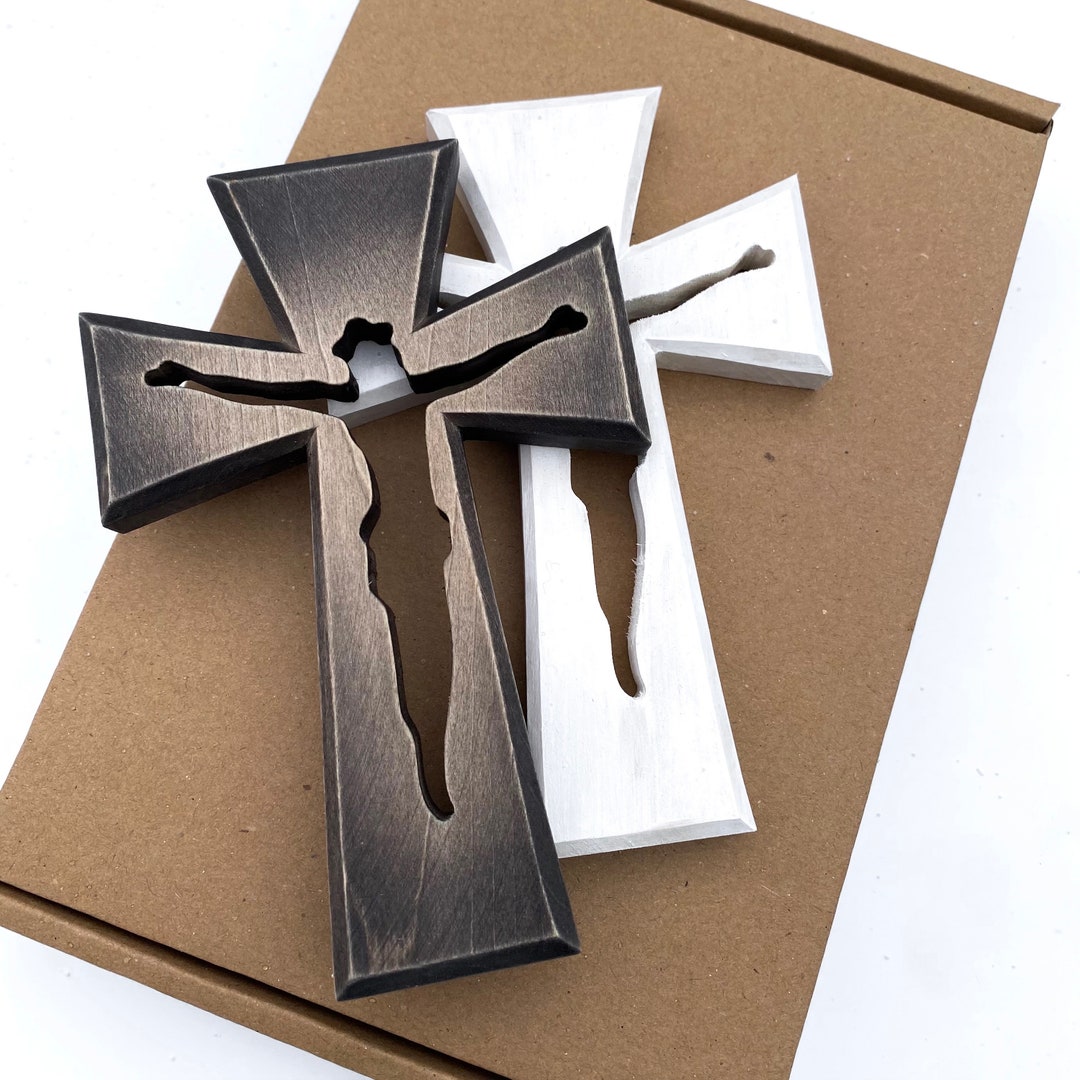 Wooden Wall Cross Crucifix Hand Carved Cross Wooden Cross Etsy
