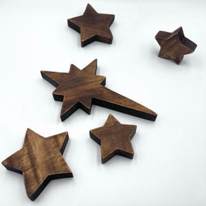 Wooden Stars Table Decoration, Standing Stars Cut outs, Bethlehem Star, Thick Big Stars, Valentine Small Primitive Gift Craft, Party Decor