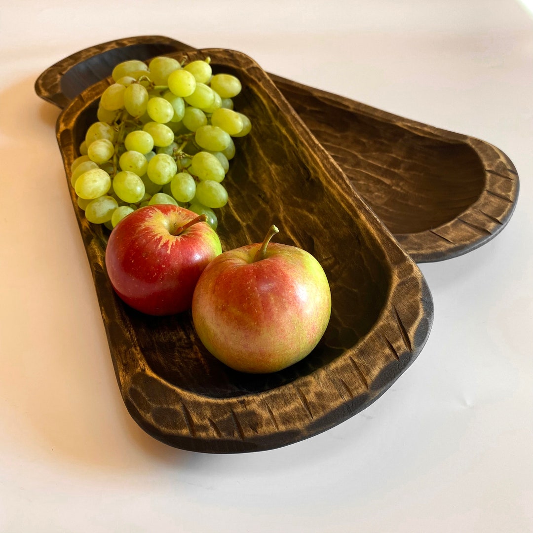 Black Wooden Bowl Dough Bowls Wood Large Wooden Bowl Rustic Etsy