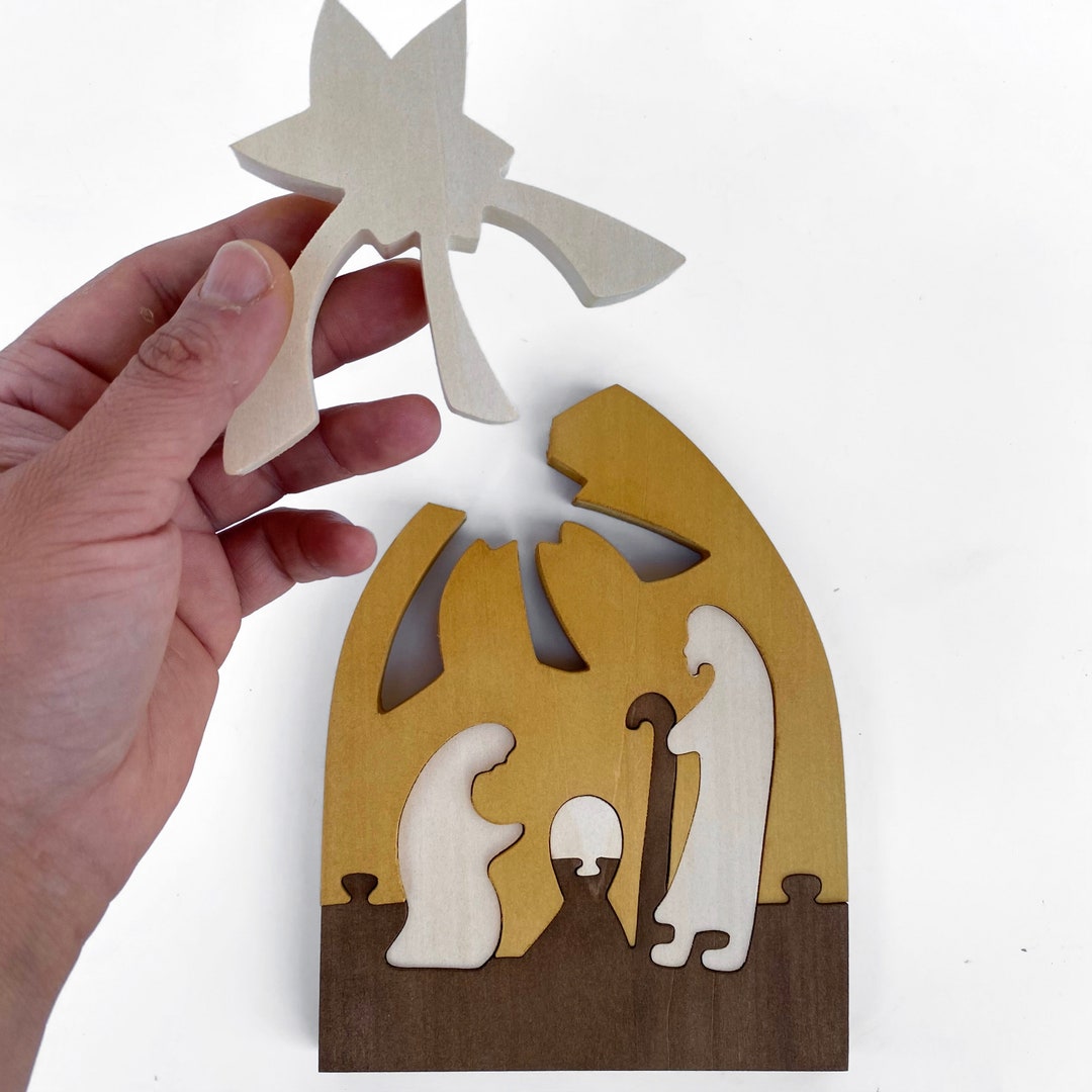 Wooden Small Nativity Set, Nativity Figurines, Nativity Cutout, Wood ...