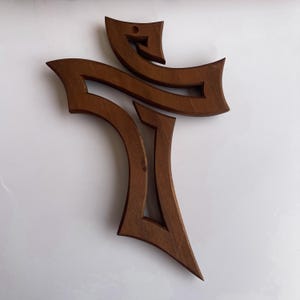 Croix murale en bois unique, croix pour idée cadeau église, croix de prière, crucifix décoration murale, croix murale chrétienne, croix moderne image 14