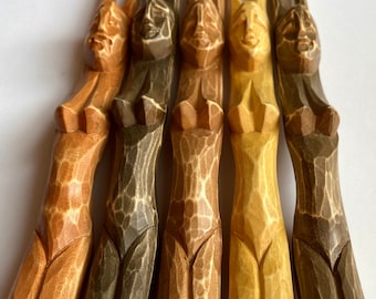 Wooden Back Scratcher Massage, Wooden Shoulder, Carved wall face decor, Wooden gift for him, Funny home decor