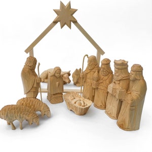 Wood Nativity, Nativity Figurines, Scene Holy Family, Nativity Set, Nativity Wood Decor, Christmas Nativity