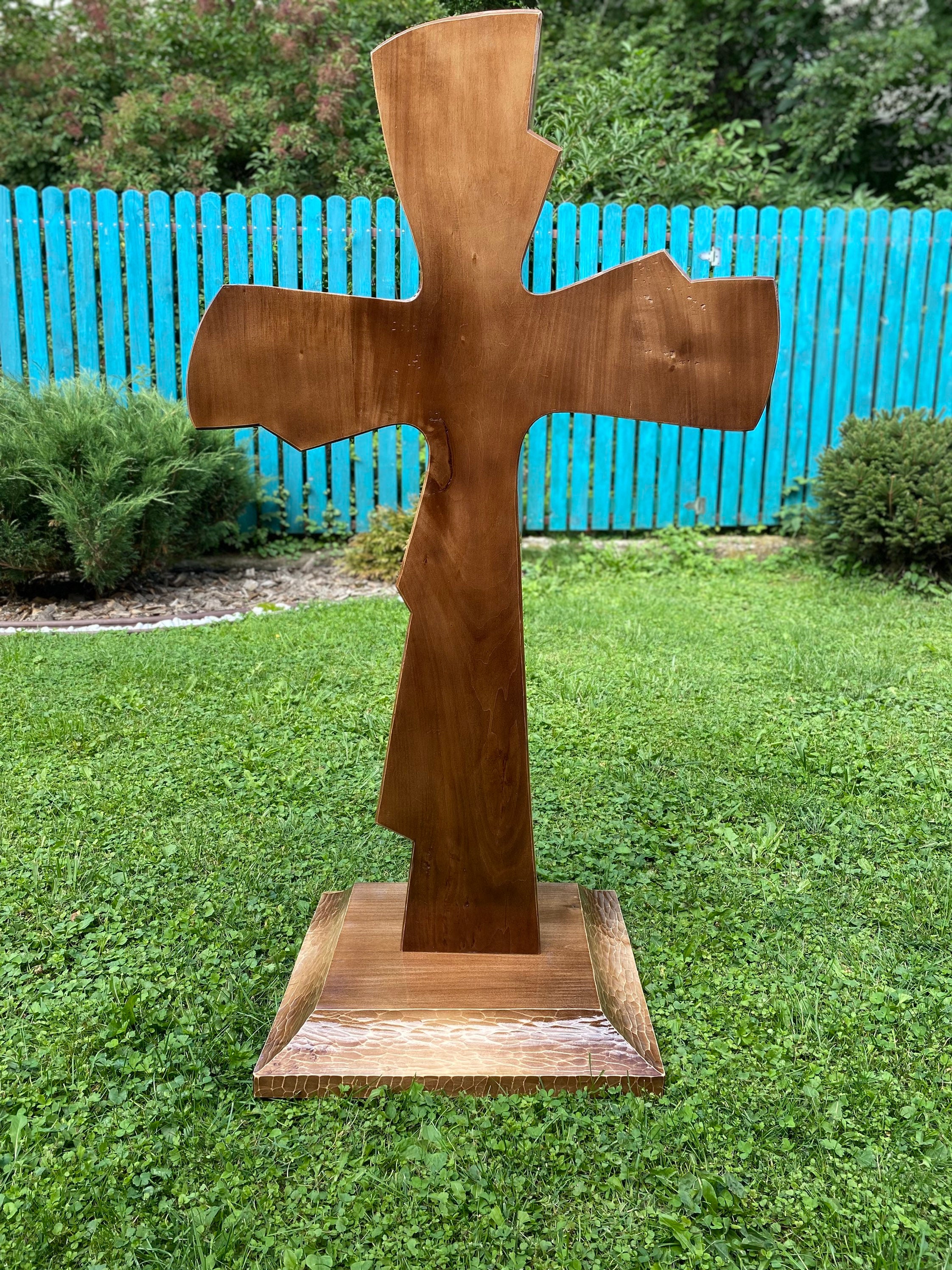 Extra Large Wooden Standing Cross, Cross for Garden, Cross With