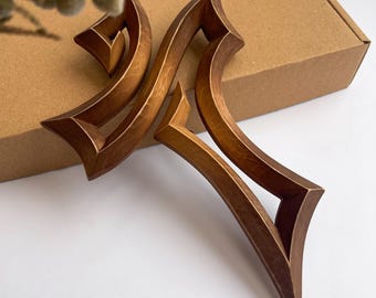 Croix chrétienne moderne sculptée unique pour mur, crucifix suspendu en bois massif pour la prière, décoration d'église ou de maison, Sainte Croix catholique