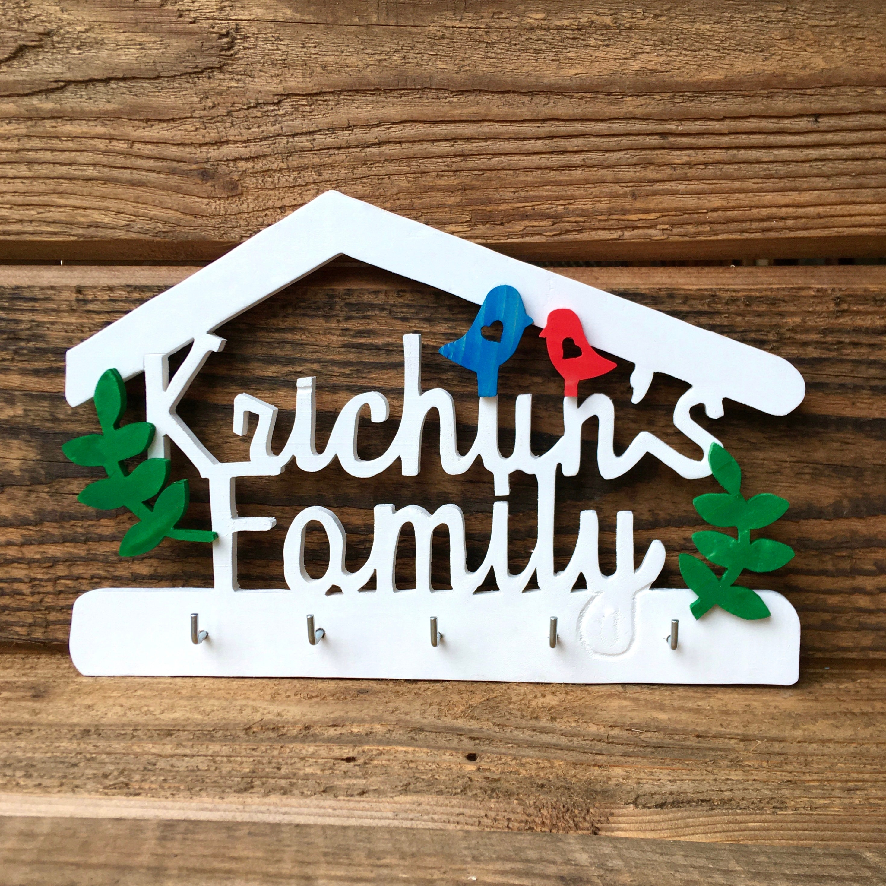 family-name-key-wood-key-personalize-modern-key-holder-etsy