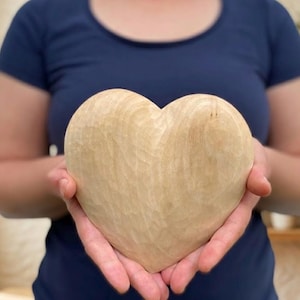 Wooden Large Heart Decor, Carved Red or Unfinished Heart Shape, Shelf Ornament, Valentine Day Sign