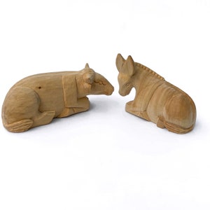 Wooden Nativity Set, Christmas Nativity Figurines, Hand Carved Nativity