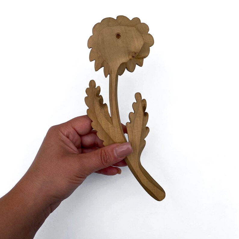 Wooden Daisy Wall Art, Small Wooden Flowers, Painted Wood Flower