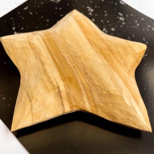 Chunky Wooden Carved Star Ornament, Rustic Wood Star, Tiered Tray Decor, Blanks Ready to Paint, Wood Star Windows Sitter, Star Figurine