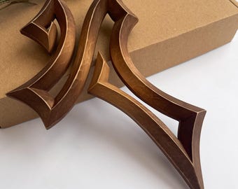 Arte de pared único de madera, cruz tallada moderna, crucifijo colgante para iglesia, cruces rústicas para el hogar, cruz del Espíritu Santo