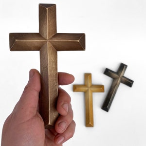 Primitive Carved Cross, Simple Wall Cross, Small Wooden Cross, Crucifix Wall, Decorative Crosses for Home, Prayer Cross, Religious Gifts