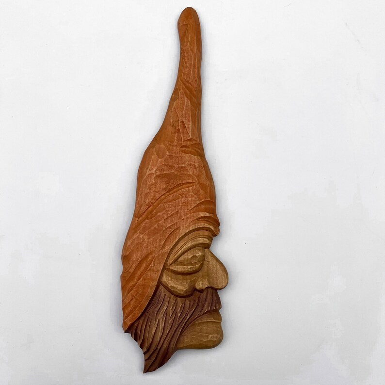 Face Carved Wood Face Sculpture Wood Face Wall Decor Forest Etsy
