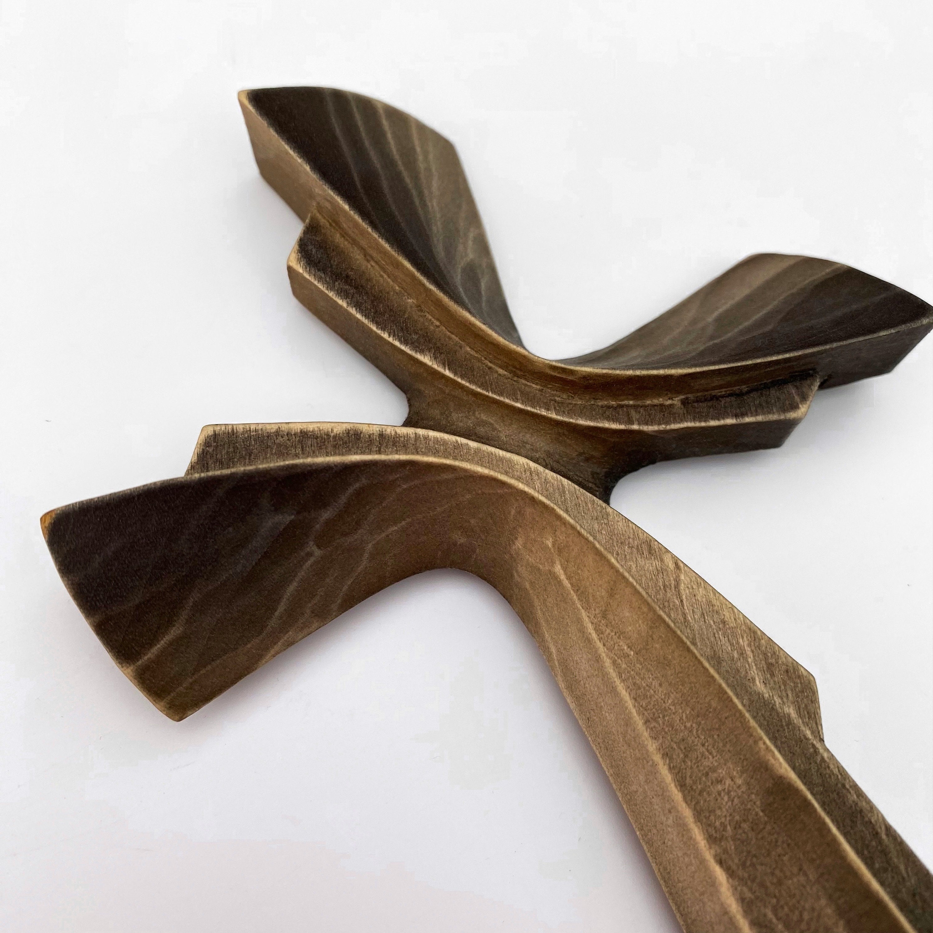 Ajuny Houten Wandkruis Handgemaakt Decoratief Hangend Muurbevestigd voor Kerk Thuiskantoor Decor Religieuze Geschenken Ideaal 15x10 Inch