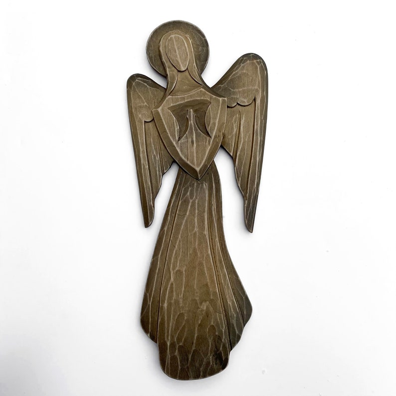 Wooden Wall Angel Carved Angel Farmhouse Angel Hanging Etsy