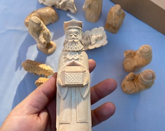 木製 手彫り キリスト降誕 クリスマス 人形 12個 S.ADLER Amazon.co.jp