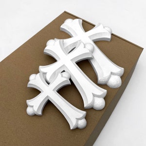 White Cross to Hang on Wall, Modern Crucifix Carved Living Room Home Decor, Religious Gift Cross, Wooden Cross Wall Art Large