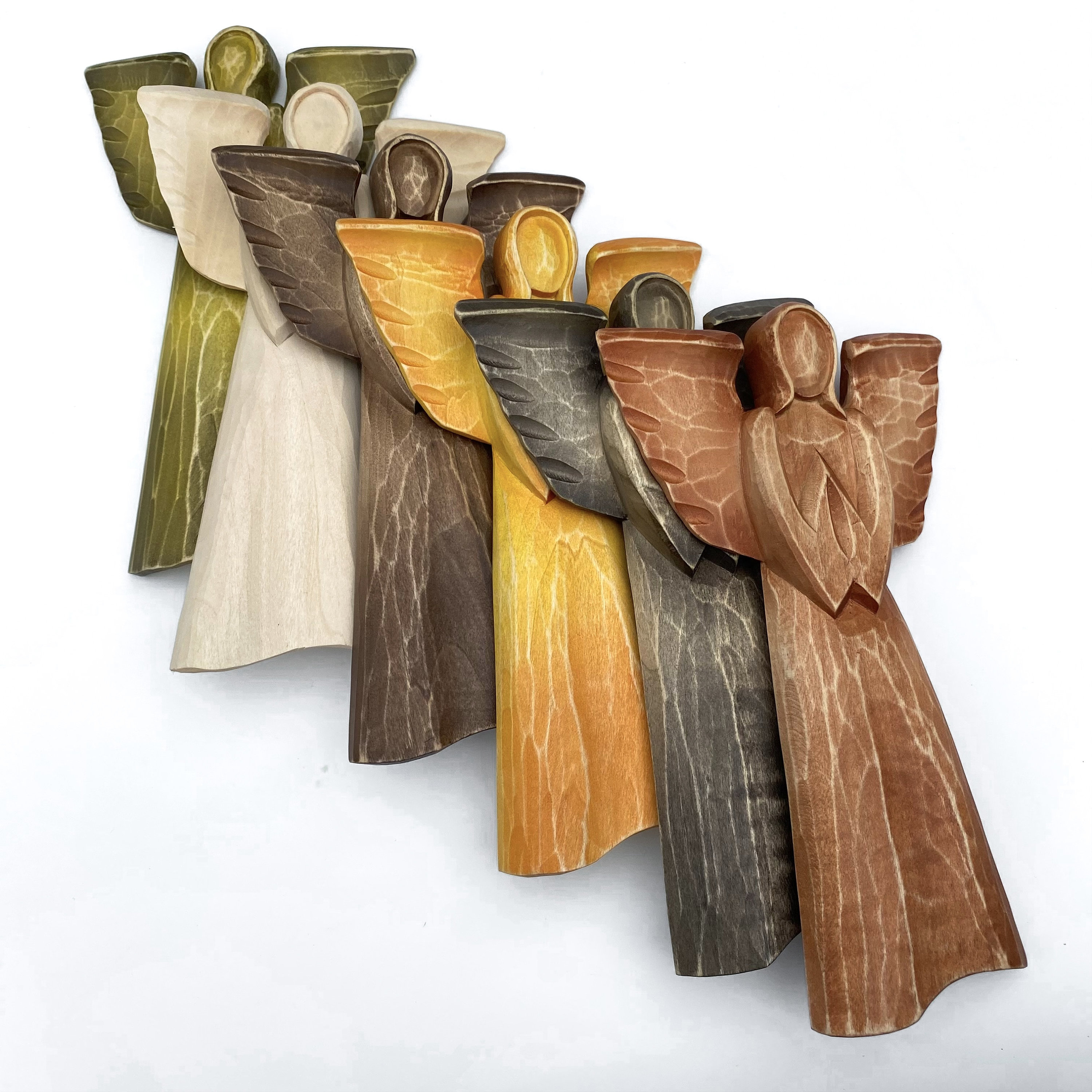 木製刑務所型バードハウス　ノアの方舟額　ANGELのカントリードール3点セット Wood Wall Angel, Carved Angel, Farmhouse Angel, Wood Angel Wall