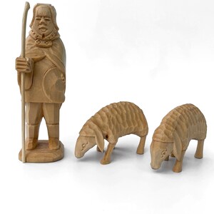Wooden Nativity Set, Christmas Nativity Figurines, Hand Carved Nativity