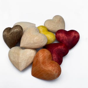 Small Wooden Hearts, Heart Table Decor, Wood Heart Ornament, Unfinished Heart, 3D Wood Hearts, Small Valentine Decor