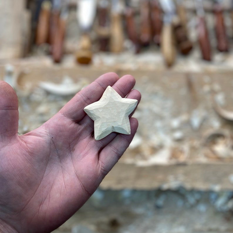 Unfinished Wooden Carved Stars, Rustic Star, Shelf Sitters Decor, Craft