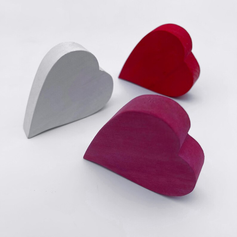 Assorted Colorful Hearts, Wood Heart Table Top, Hearts Craft Ideas