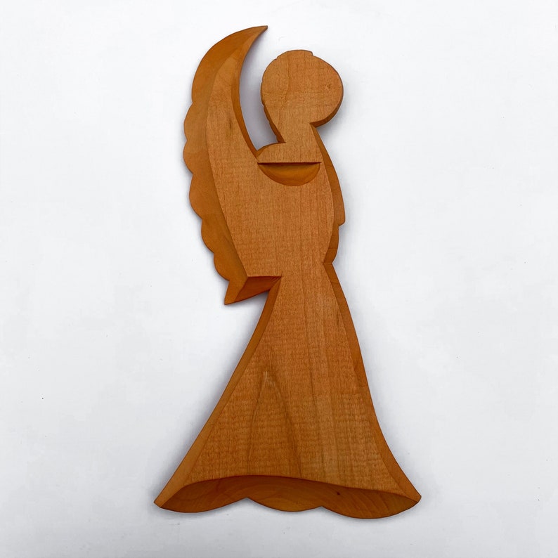 Wood Angel Carved Angel Hanging Angel Angel Christmas Etsy