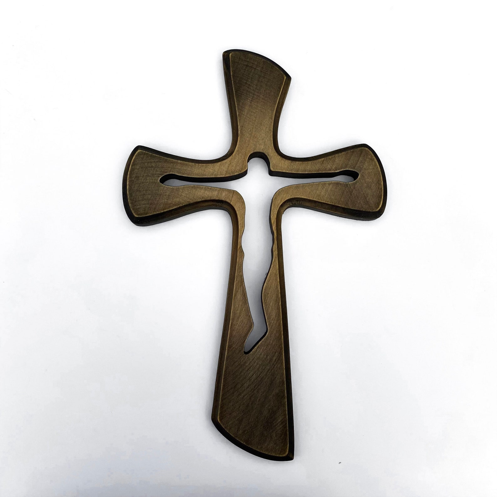 Carved Wood Cross Crucifix Wall Wooden Crucifix Hanging Etsy