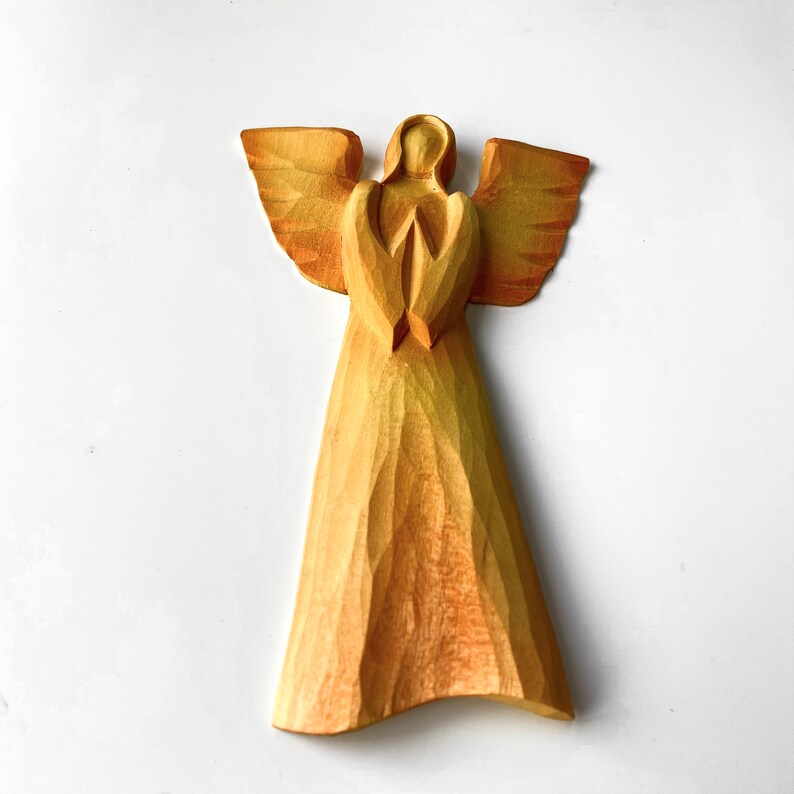 Wood Wall Angel Carved Angel Farmhouse Angel Wood Angel Etsy