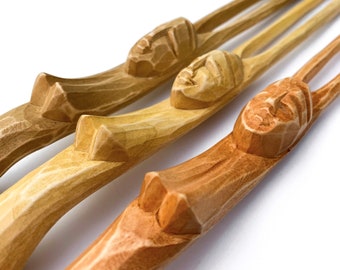 Long back scratcher, Back massage,  Carved Face, Wooden Gift for Him, Funny Home Decor, Wooden Gift Idea, Back scratcher for men
