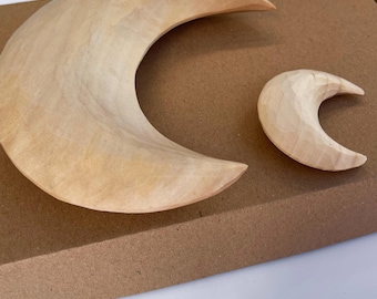 AWIZOM 48 Decorazioni In Legno Luna E Stella – Forme Grezze Con Spago Per Fai Da Te, Etichette Regalo, Matrimoni E Baby Shower - 2