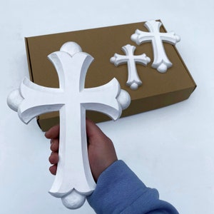 White Wooden Wall Cross, Decorative Crosses Small and Large, White Crucifix, Christian Cross Home, Unique Cross Gifts for Kids