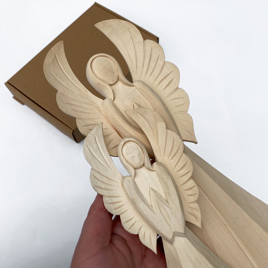 Wooden Wall Angel, Hanging Angel, Hand Carved Large Angels, Wall Art ...