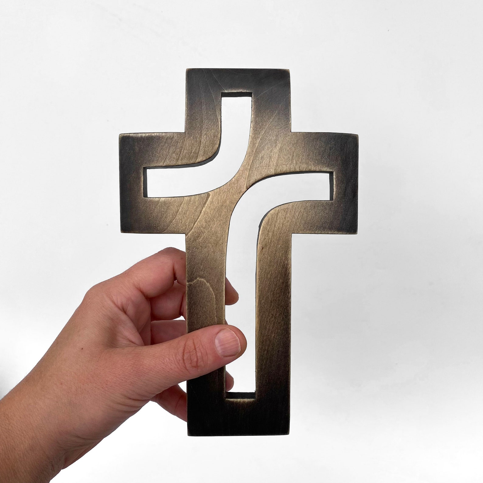 Wooden Carved Cross Wood Cross Wall Art Crucifix Catholic Etsy