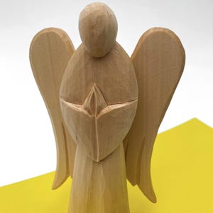Wood Angel, Carved Wood Angels, Angel Statue, Wood Angel Sculpture, Wood Angel Decor, Standing Angel