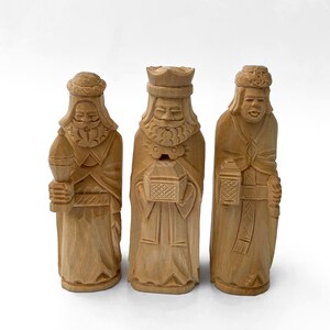 Wooden Nativity Set, Christmas Nativity Figurines, Hand Carved Nativity