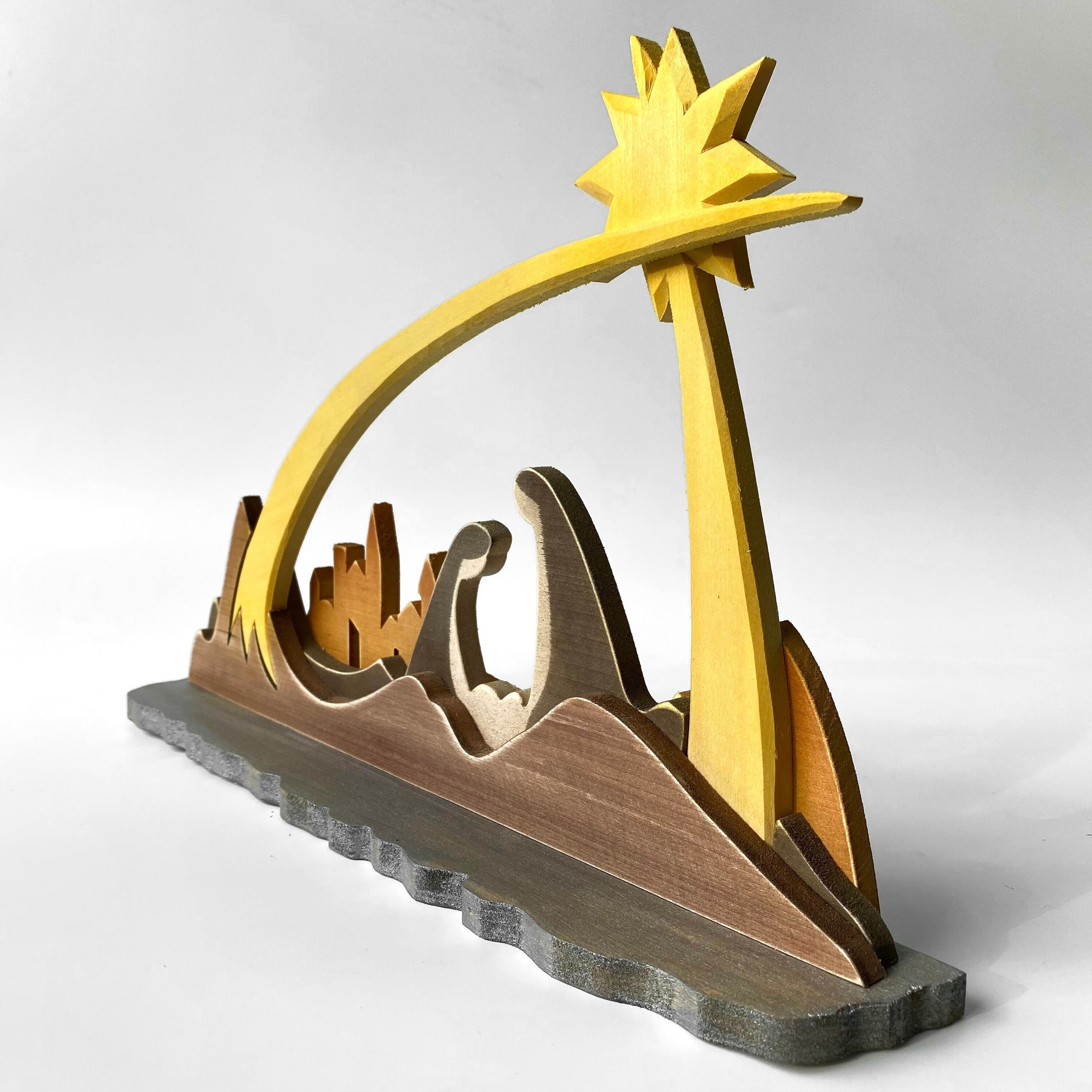 etsy wooden nativity set