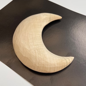 Hölzerner handgeschnitzter Mond, unvollendete Monde, kleiner Mond und Sterne, abgestuftes Tablettdekor, Mond-DIY-Projekt, 3d Figur, Regalfüller