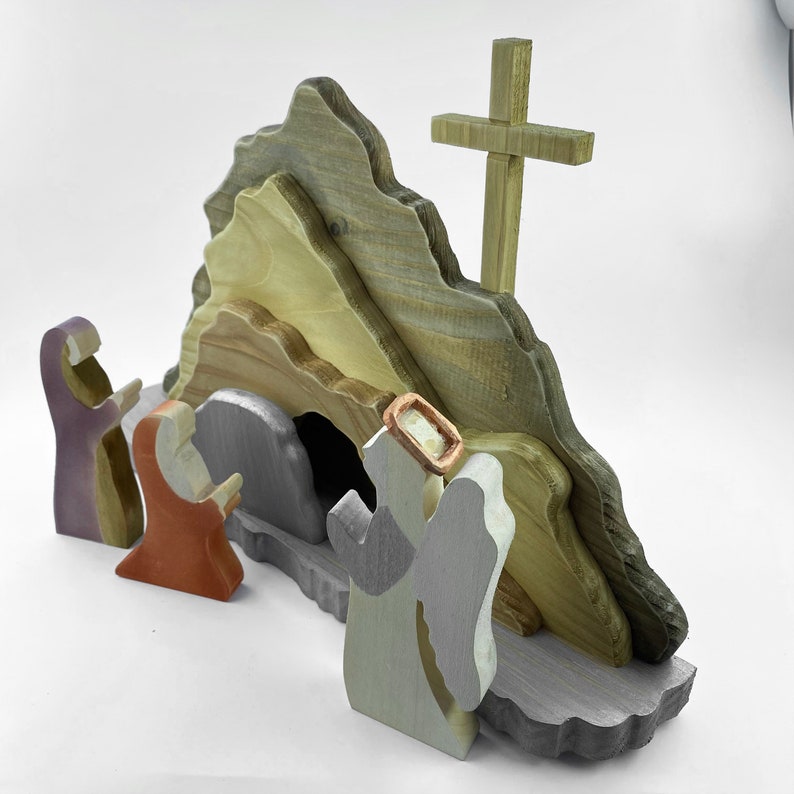 Wood Easter Set Nativity Wood Decor Nativity Scene Modern Etsy