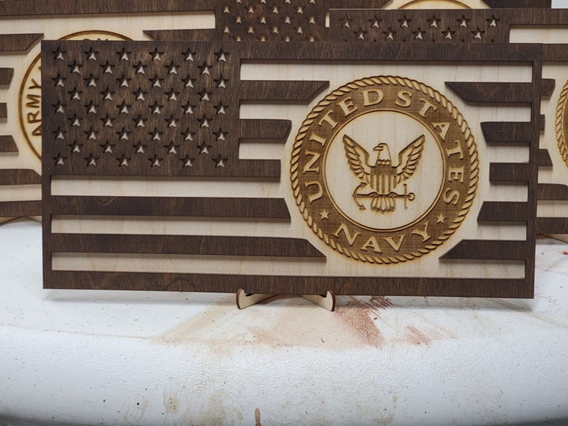 Laser Cut Military Flag SVG | Etsy