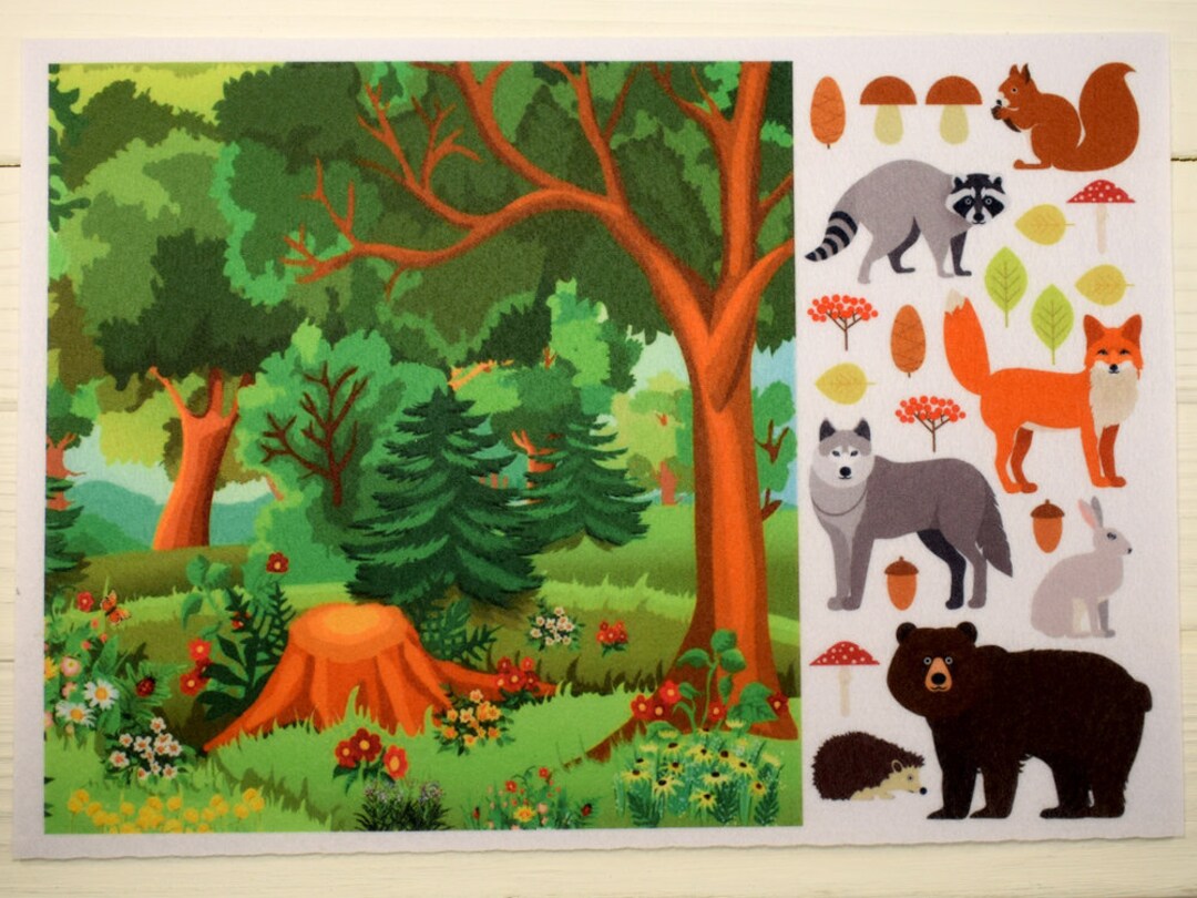 Felt Board Game forest Animals Application Etsy