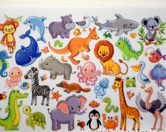 Printed felt "Animal world"