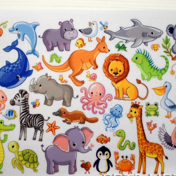 Printed felt "Animal world"